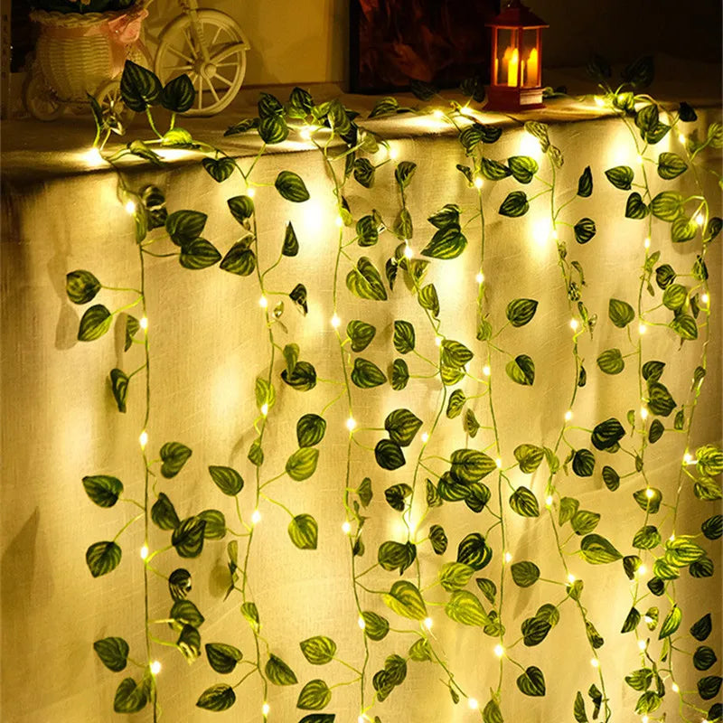 Garden Vine LED String Lights Watermelon leaves