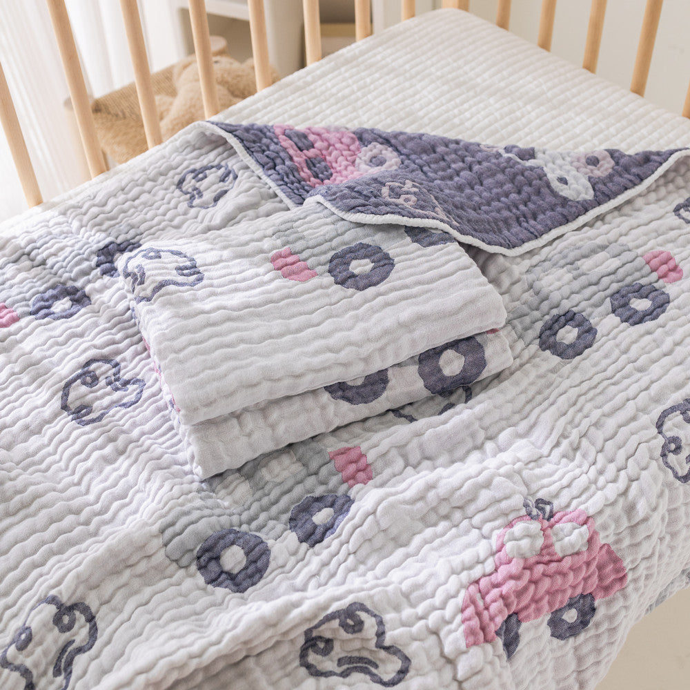 6-Layer Bamboo Muslin Baby Blanket - 40"×42 " Truck