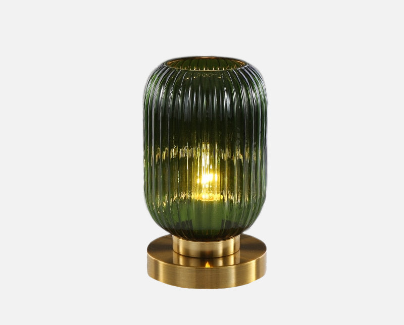Gema Ripple Glass Table Lamp Green Long
