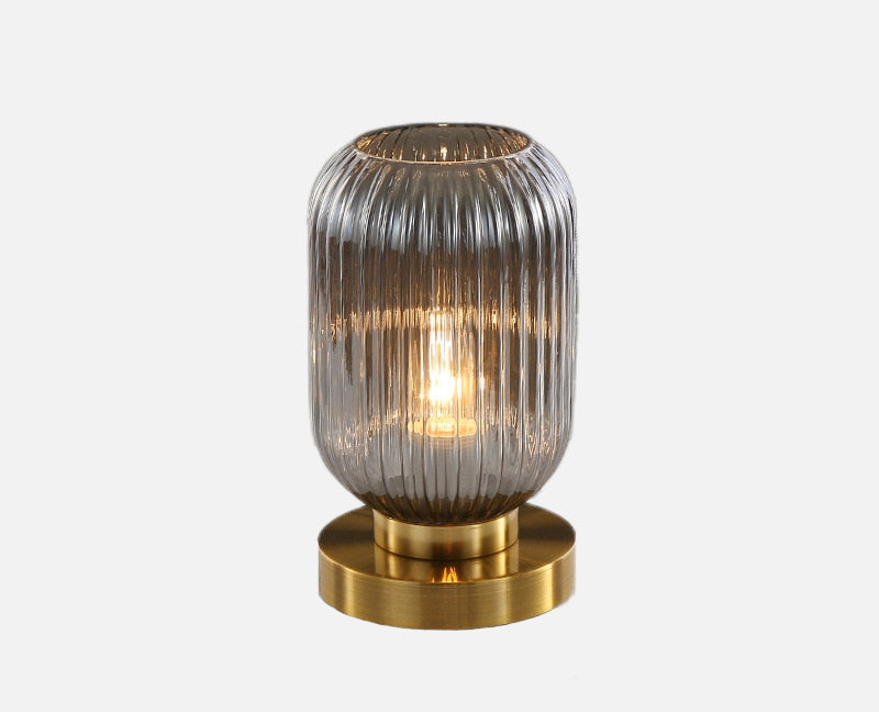Gema Ripple Glass Table Lamp Smoky gray Long