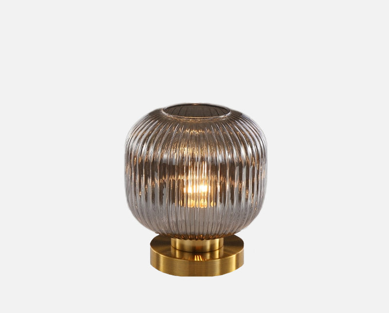 Gema Ripple Glass Table Lamp Smoky gray Square