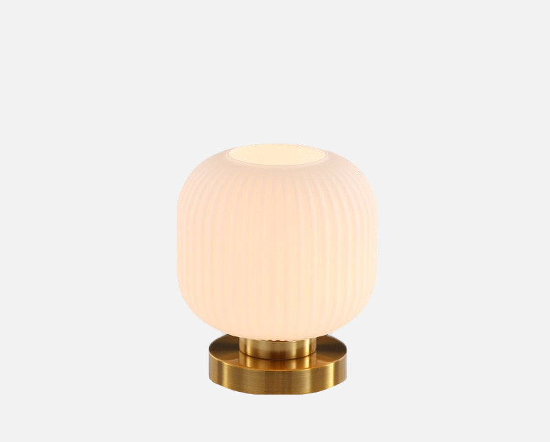Gema Ripple Glass Table Lamp White Square