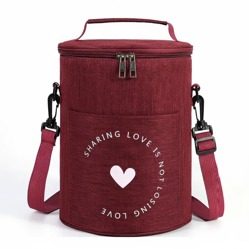 Cylinder Insulated Lunch Bag Red
