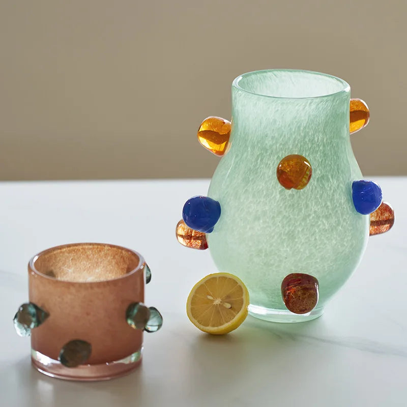 Gemstone Cluster Glass Vase & Candle Holder