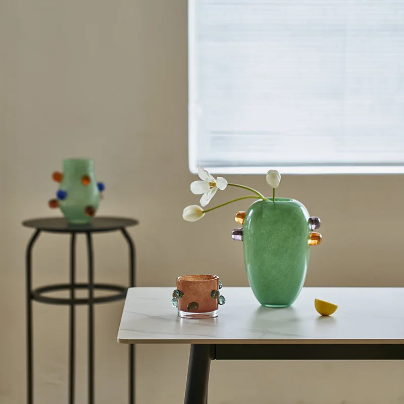 Gemstone Cluster Glass Vase & Candle Holder