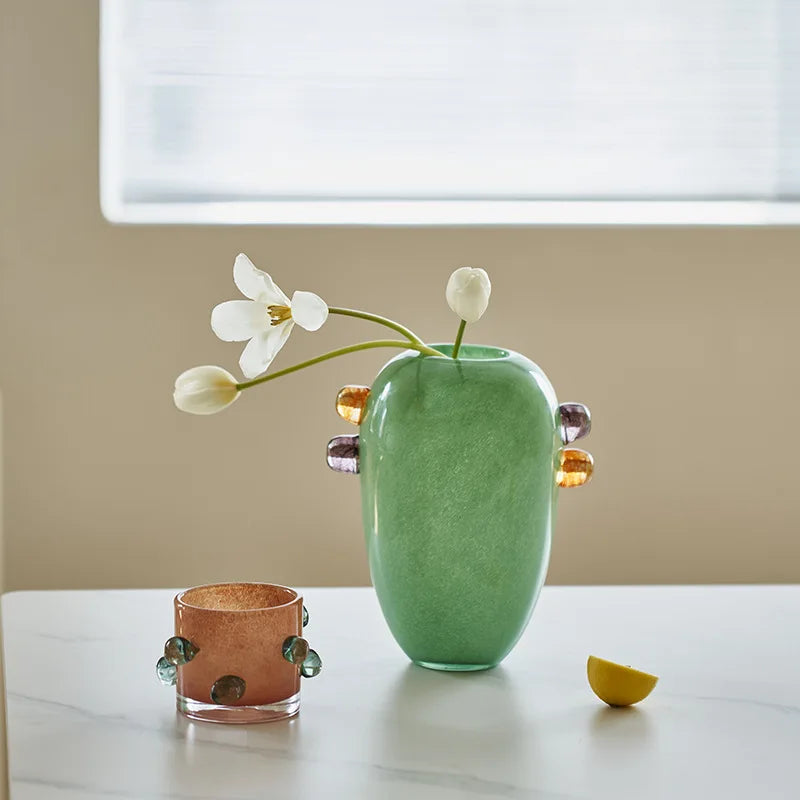 Gemstone Cluster Glass Vase & Candle Holder