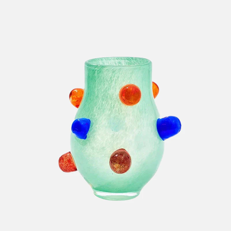 Gemstone Cluster Glass Vase & Candle Holder Blue green