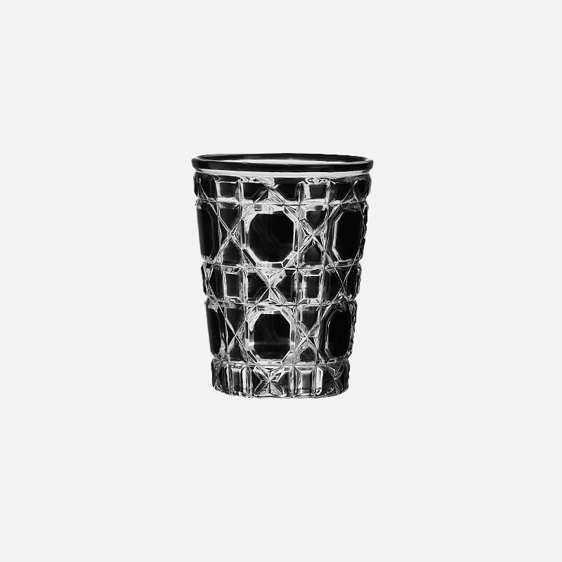 Genie Checkered Diamond Glass Drinking Cup Black