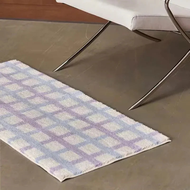 Geo Runner Tufted Area Rug Blue Lilac