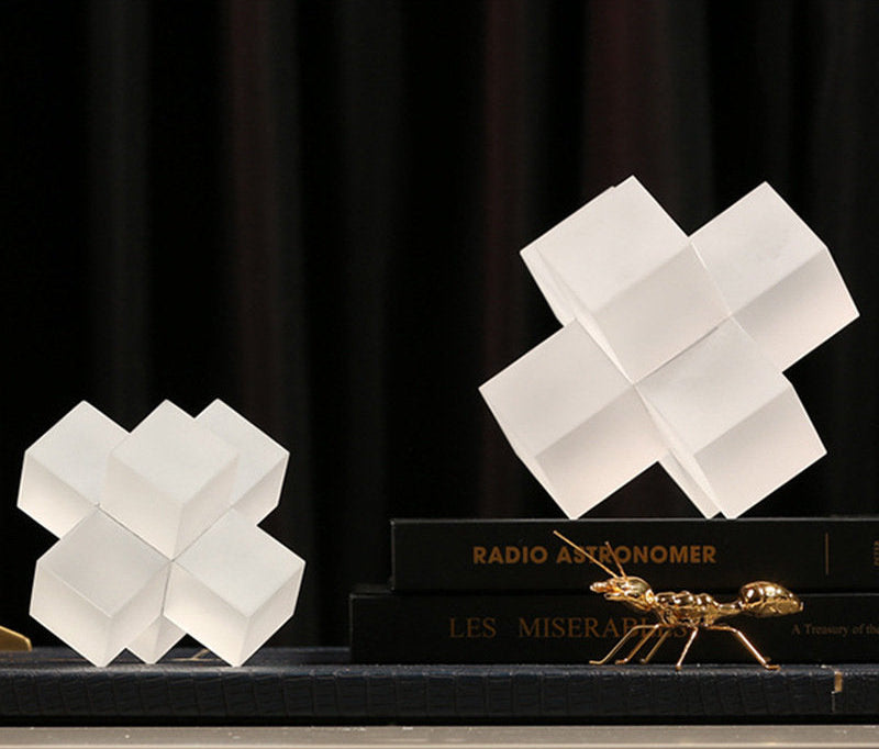 Geometric Square Crystal Cross Statue