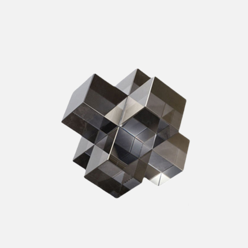 Geometric Square Crystal Cross Statue