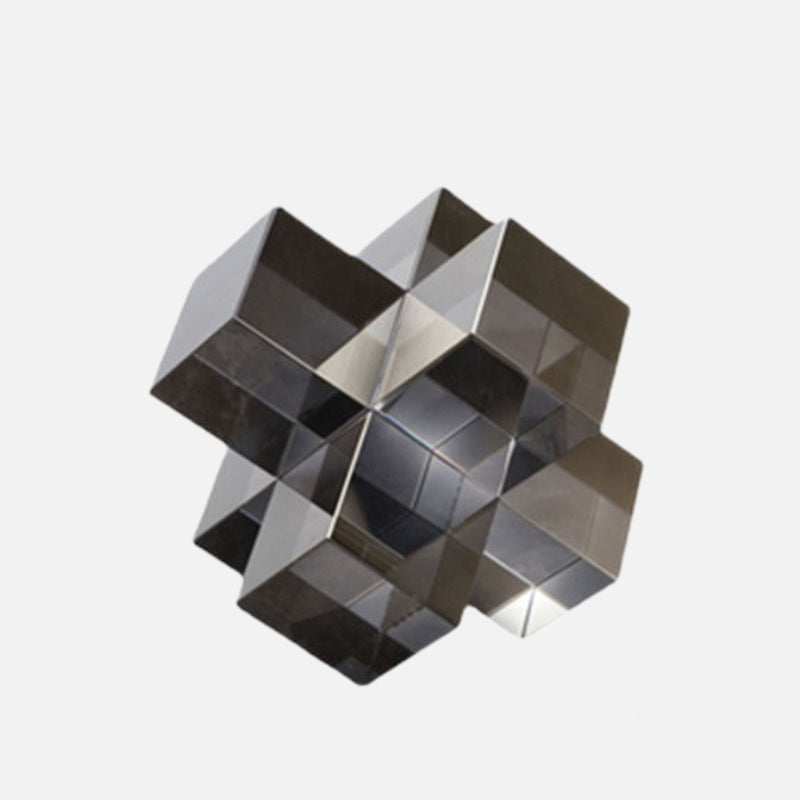 Geometric Square Crystal Cross Statue Smoke Medium