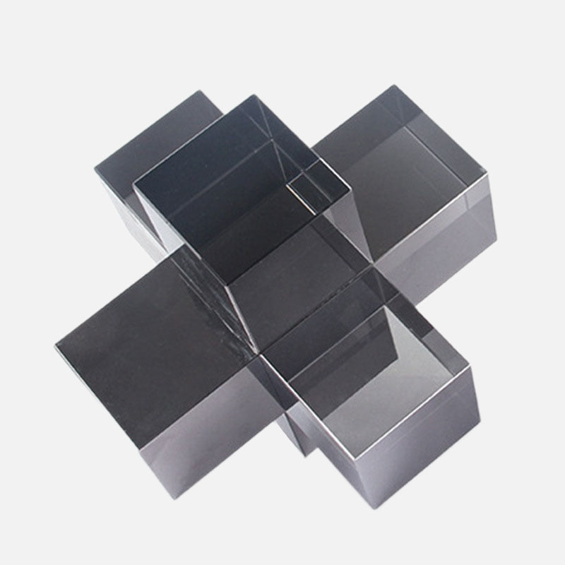 Geometric Square Crystal Cross Statue Smoke Large