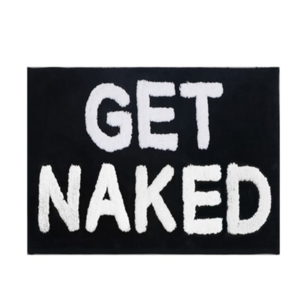"Get Naked" Funny Bathroom Mat Midnight Naked