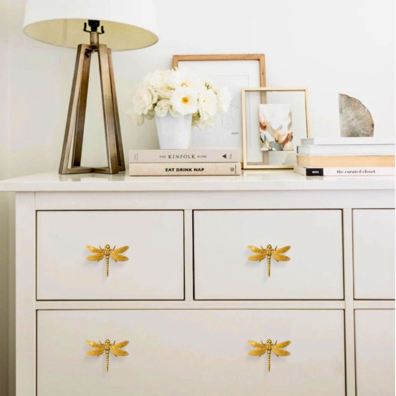 Gilded Dragonfly Cabinet Handle