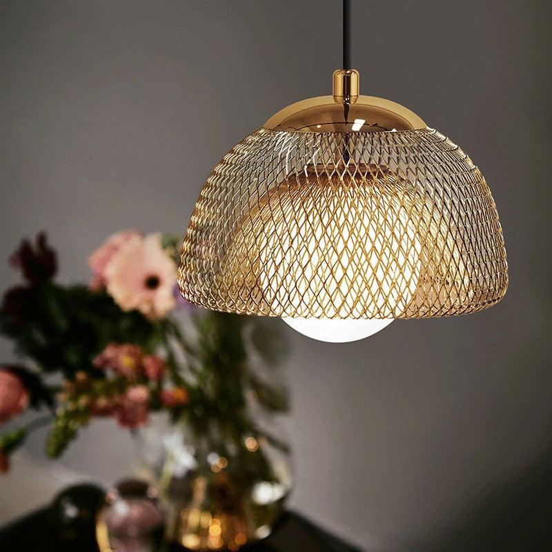 Gill Net Cocoon LED Pendant Light Gold