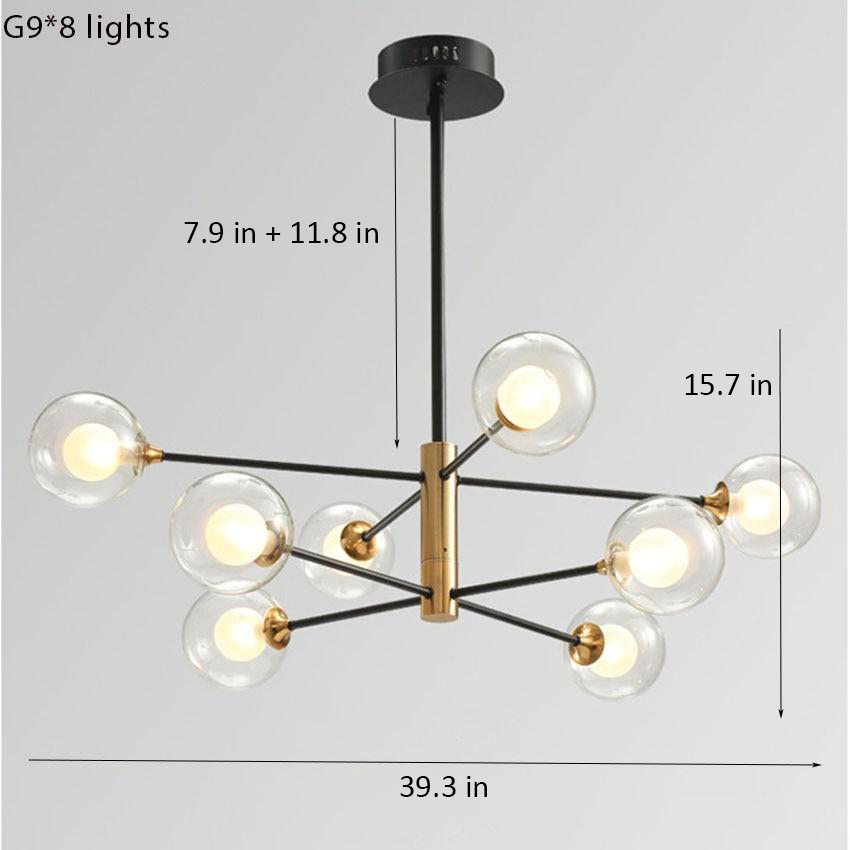 Glass Bulb & Metal LED Chandelier Pendant Light
