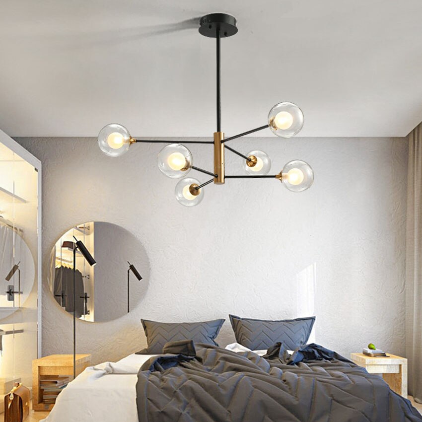 Glass Bulb & Metal LED Chandelier Pendant Light