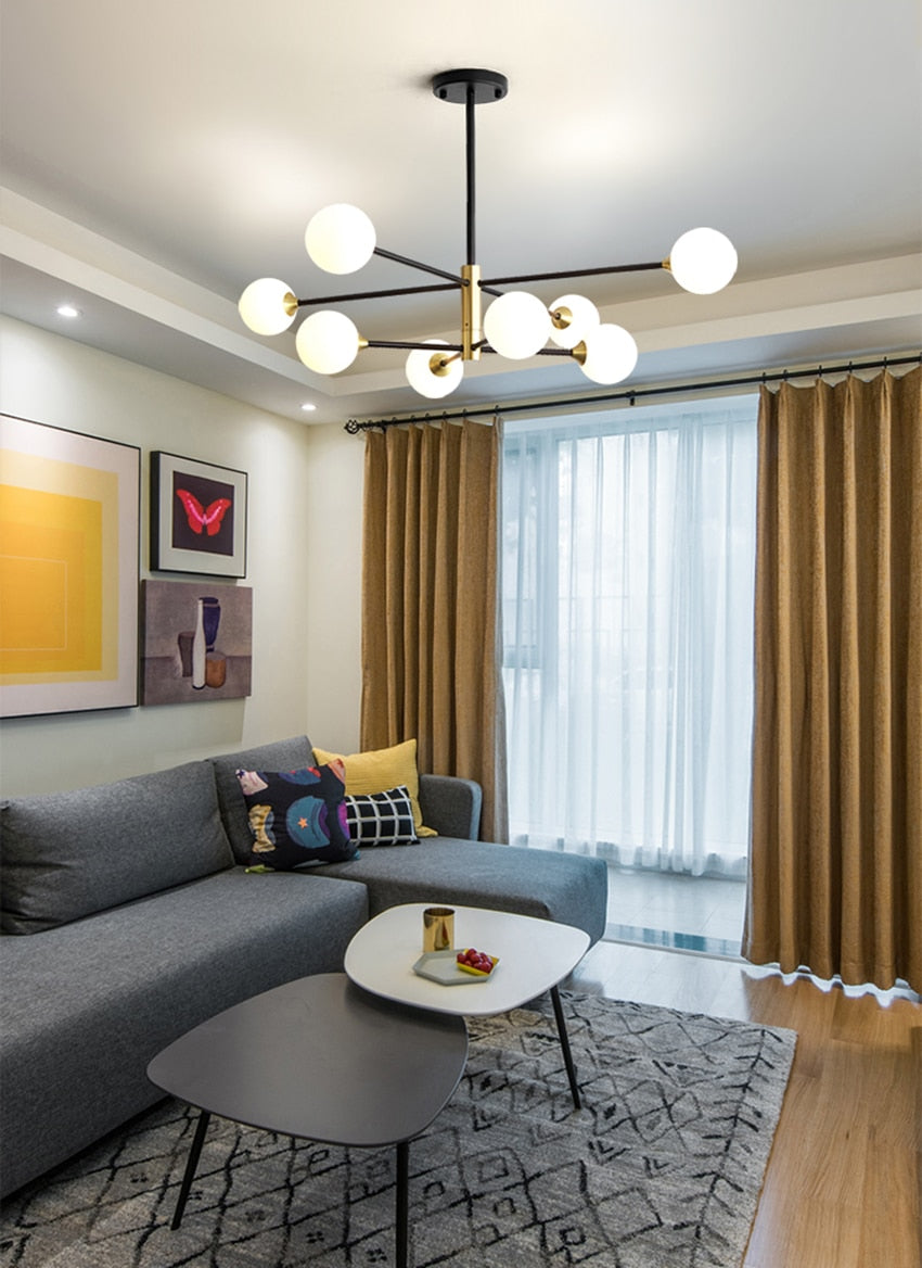 Glass Bulb & Metal LED Chandelier Pendant Light