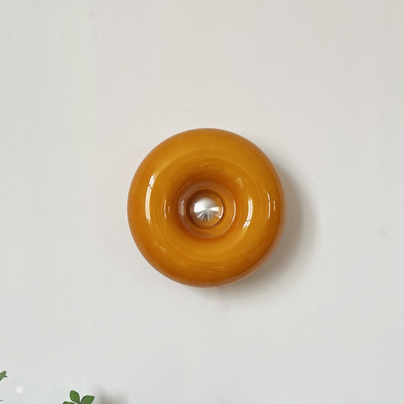 Glass Donut Wall Lamp Orange