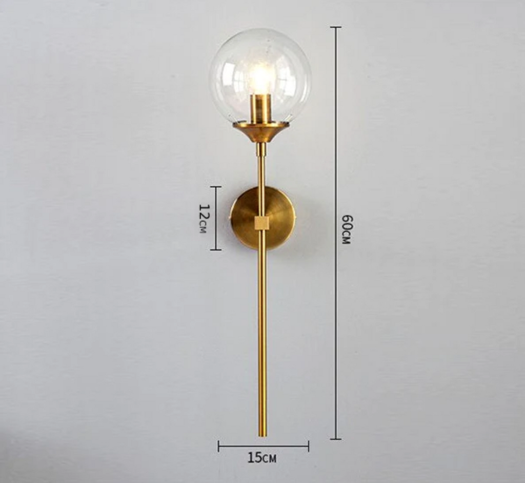 Glass Torch Brass Wall Light - Final Sale