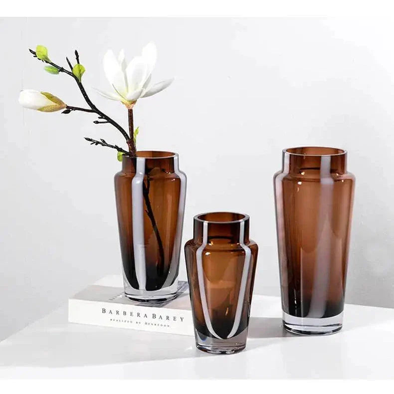 Amber Prism Glass Vase