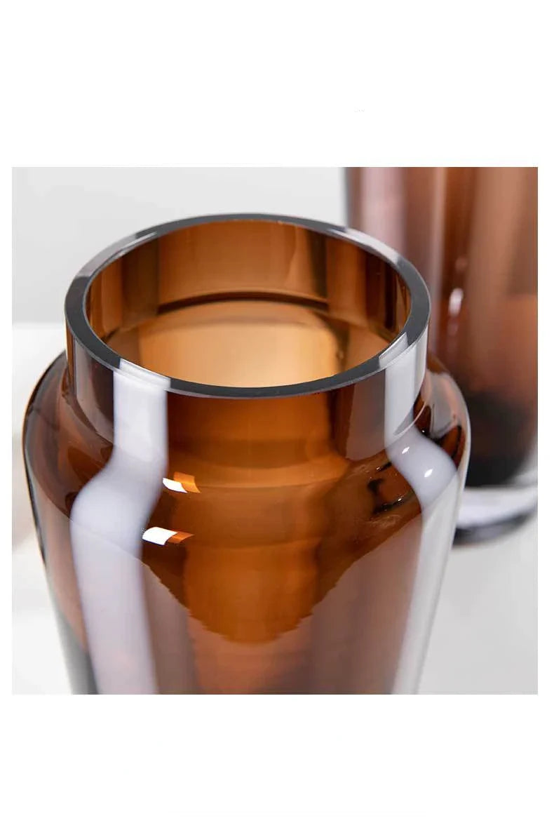 Amber Prism Glass Vase