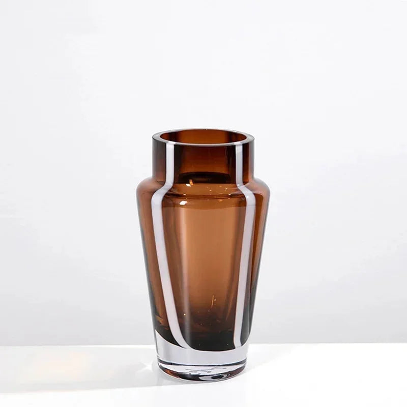 Amber Prism Glass Vase