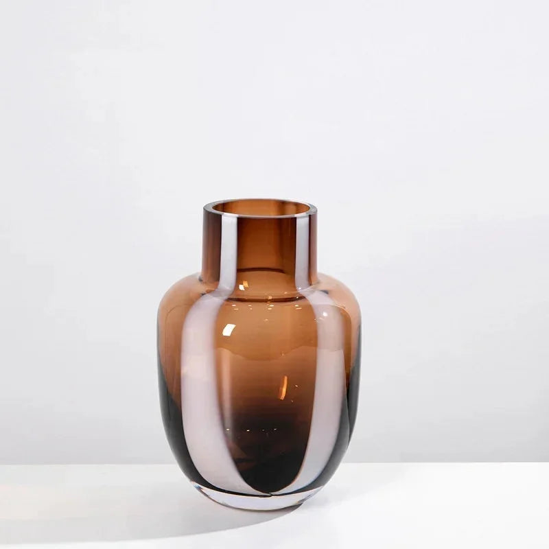 Amber Prism Glass Vase Bud