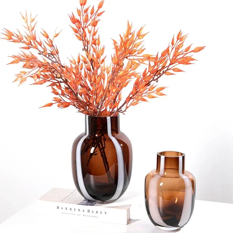 Amber Prism Glass Vase