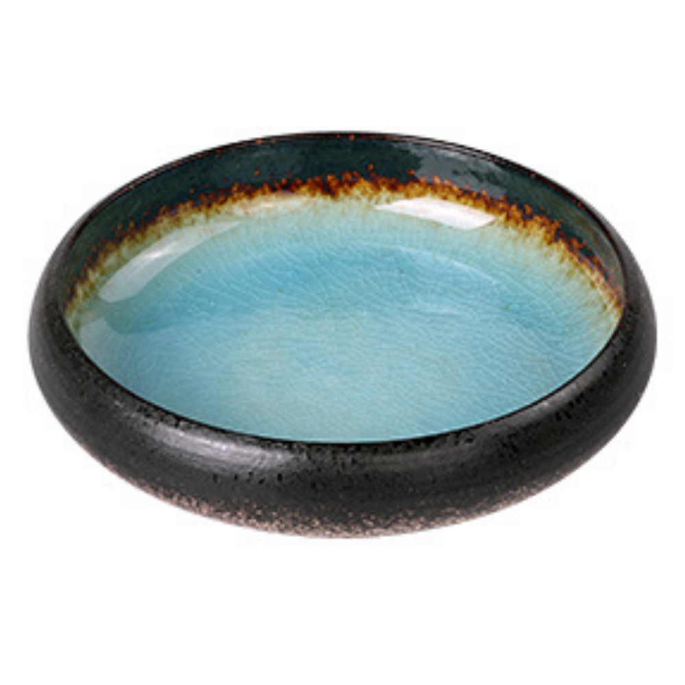 Glazed Shore Deep Dish Plate Blue Large