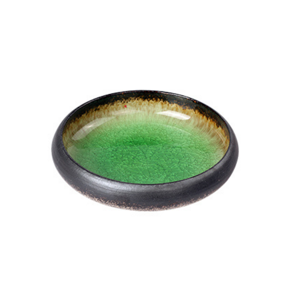 Glazed Shore Deep Dish Plate Green Small