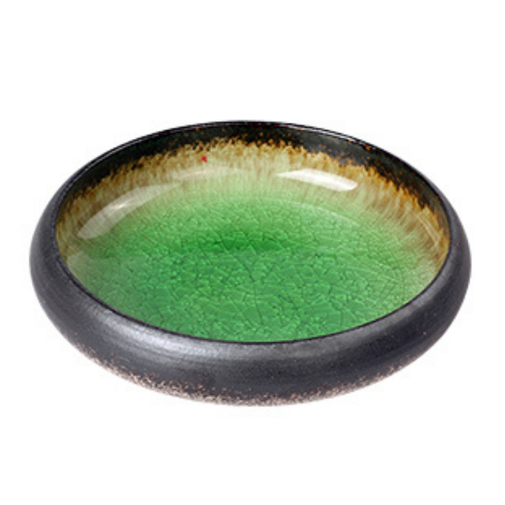 Glazed Shore Deep Dish Plate Green Large