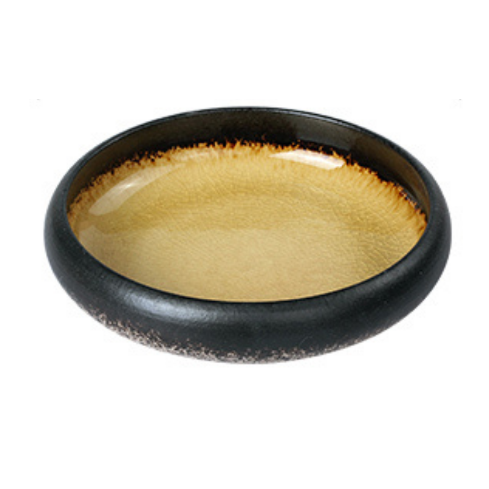 Glazed Shore Deep Dish Plate Yellow Large