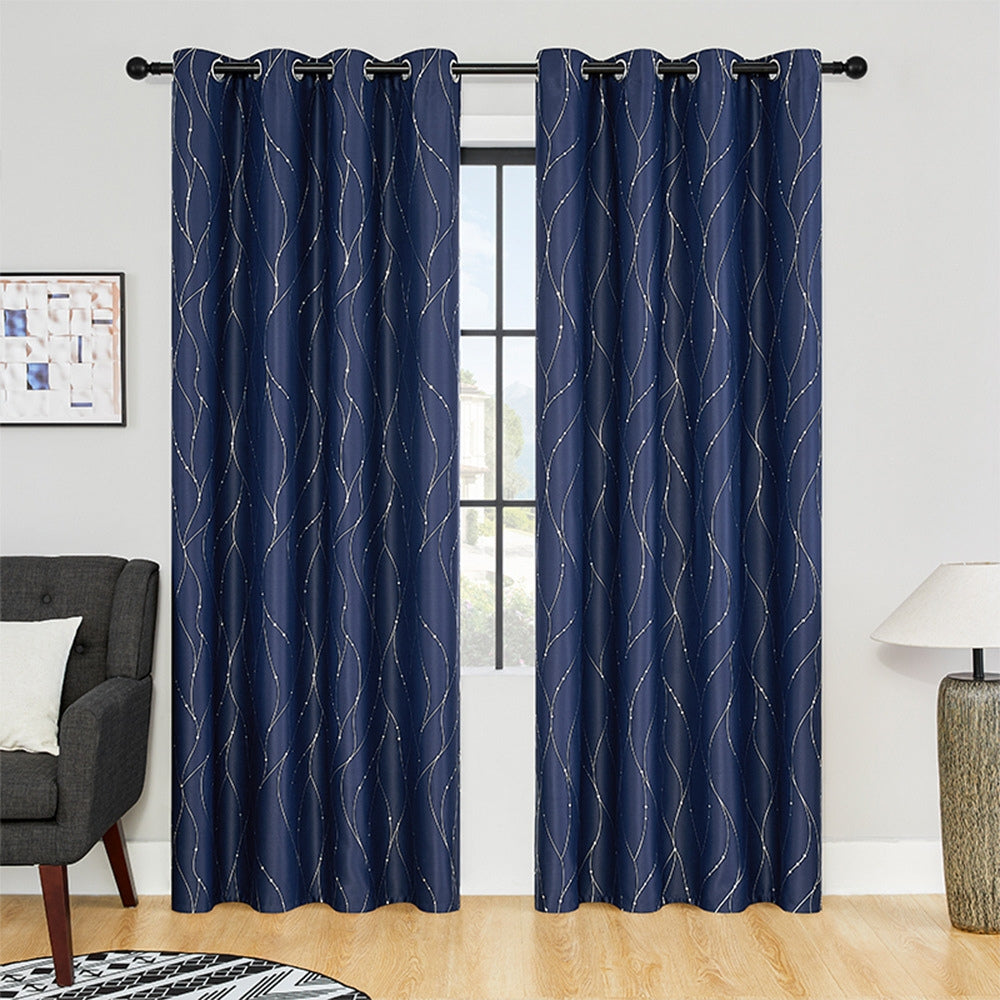 Gleam Chic Blackout Curtain Midnight Drift