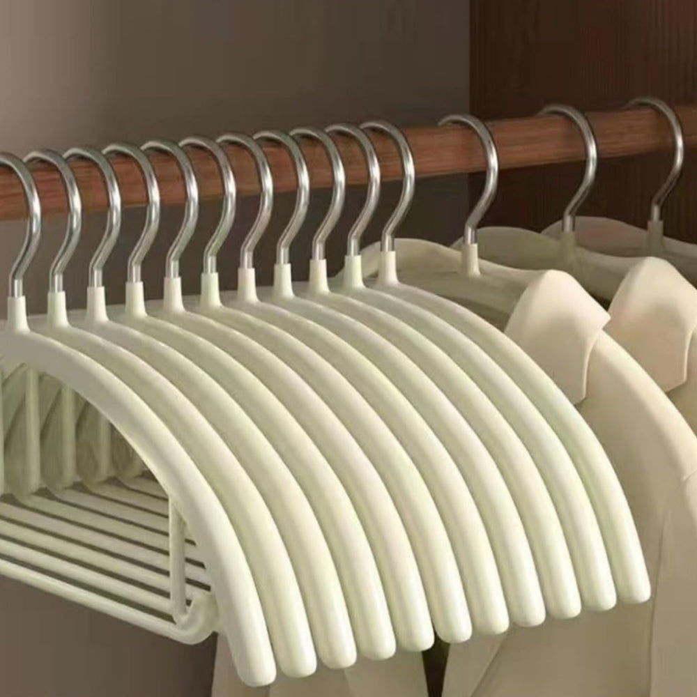Glide Coat Clothes Hangers | 10 pcs Set Cream Tone 16"x9"