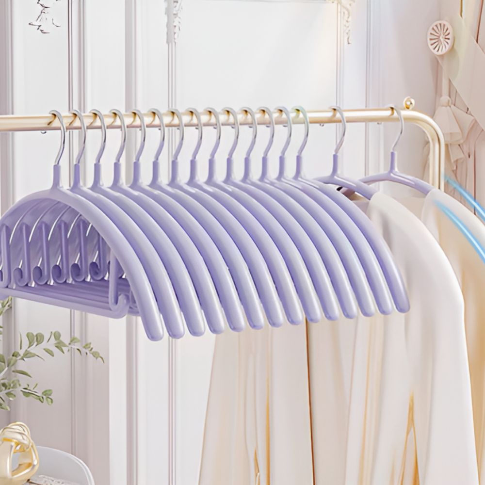Glide Coat Clothes Hangers | 10 pcs Set Lilac Tone 16"x9"