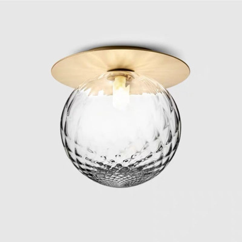 Globe and Metal Plate Ceiling Light - Final Sale