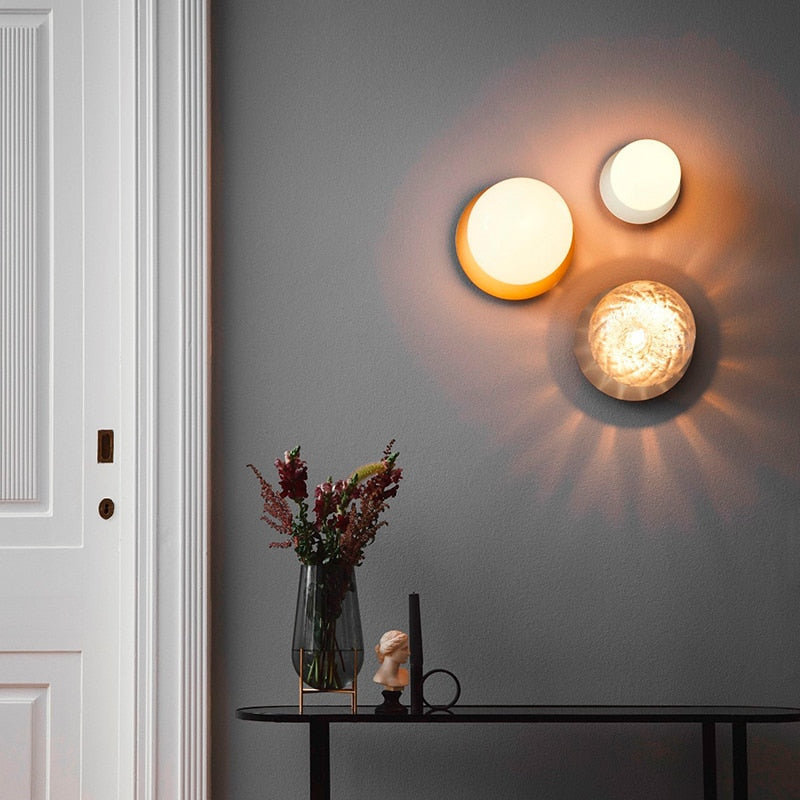 Globe and Metal Plate Ceiling Light - Final Sale