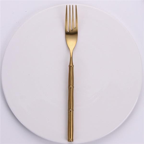 Gold Bamboo Stainless Steel Luxury Flatware Fork