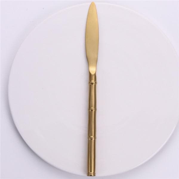 Gold Bamboo Stainless Steel Luxury Flatware Knife
