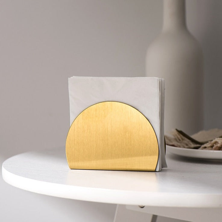 Gold Style Napkin Holder Half Moon