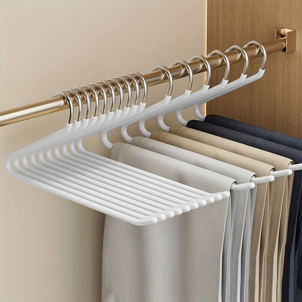 Goose Neck Z Pants Hanger | 10pcs Snow White