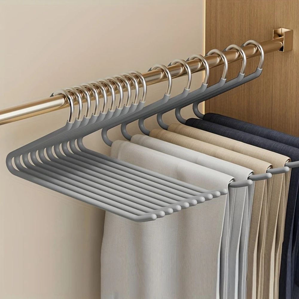 Goose Neck Z Pants Hanger | 10pcs Slate Gray