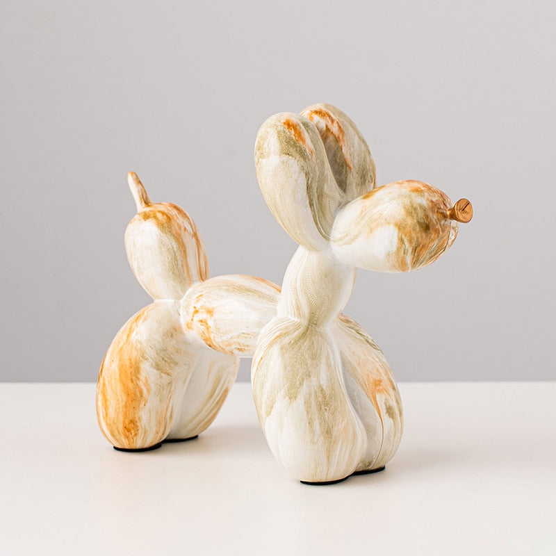 Graffiti Balloon Dog Resin Statue Ivory Multi