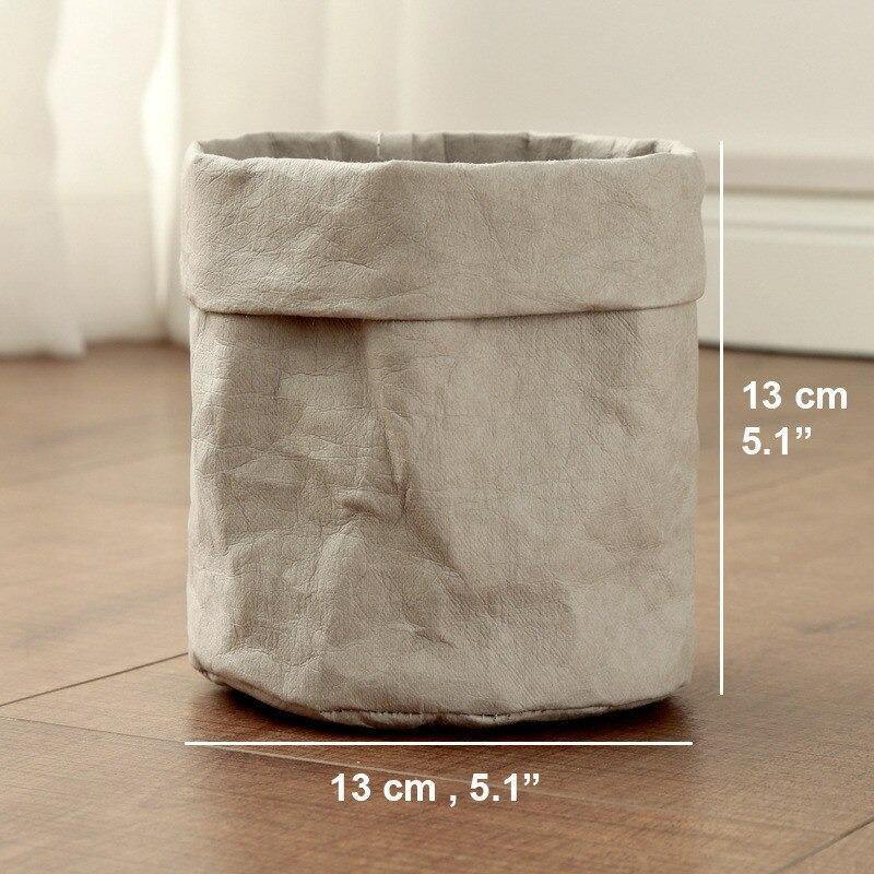 Water-Resistant Sustainable Paper Planter Pouch LightGrey Medium