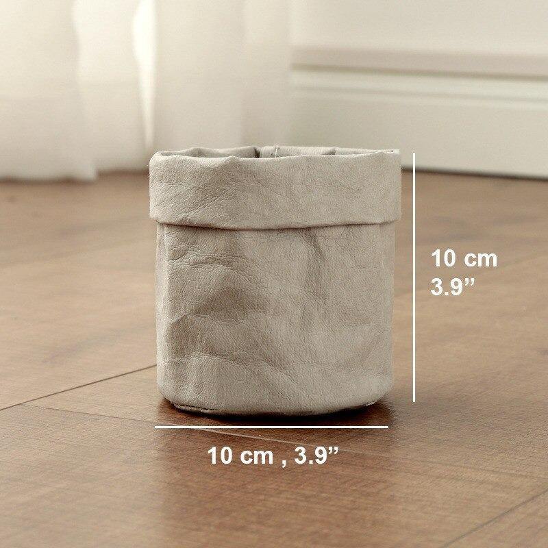 Water-Resistant Sustainable Paper Planter Pouch LightGrey Small