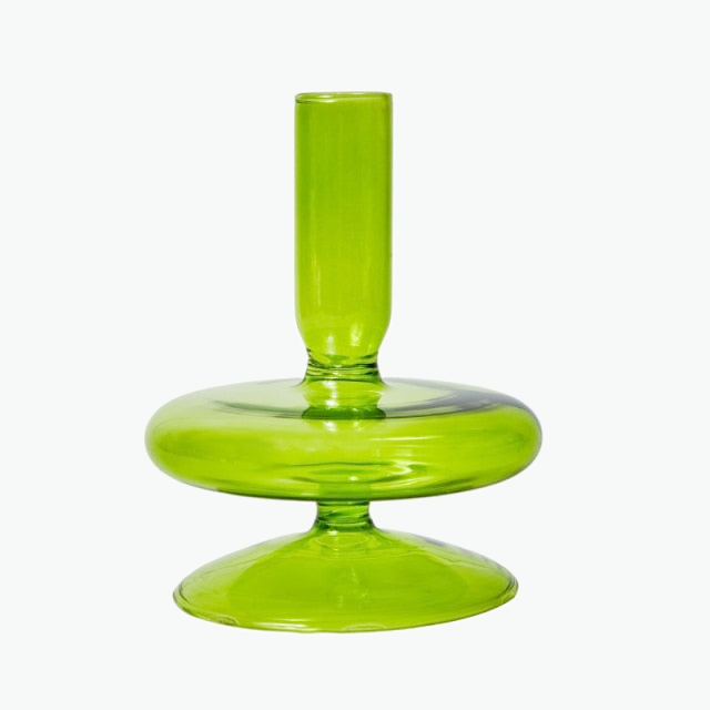 Green Grass Glass Candle Holders Trumpetin