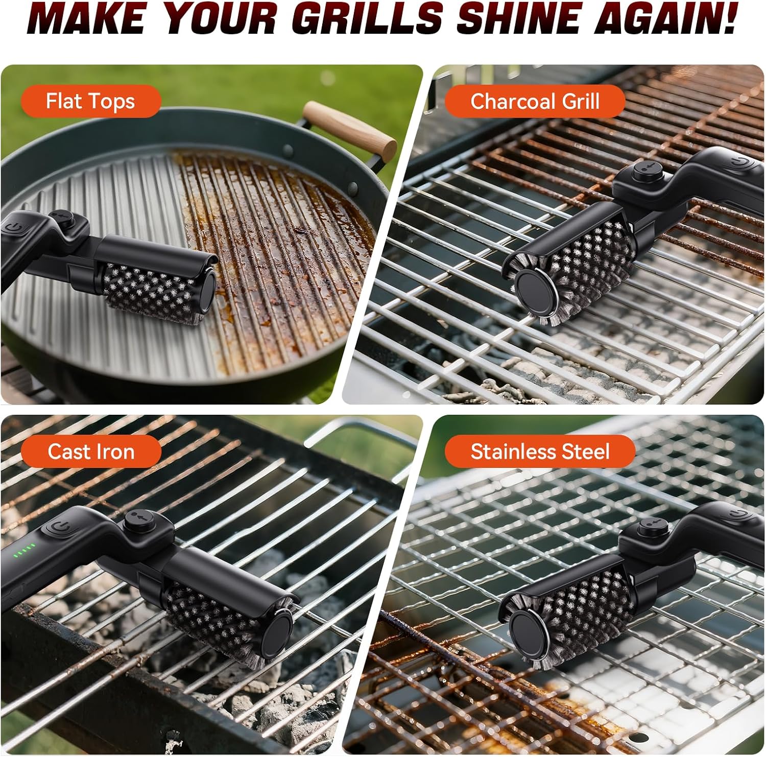 GrillMaster Pro™ – Electric Grill Brush