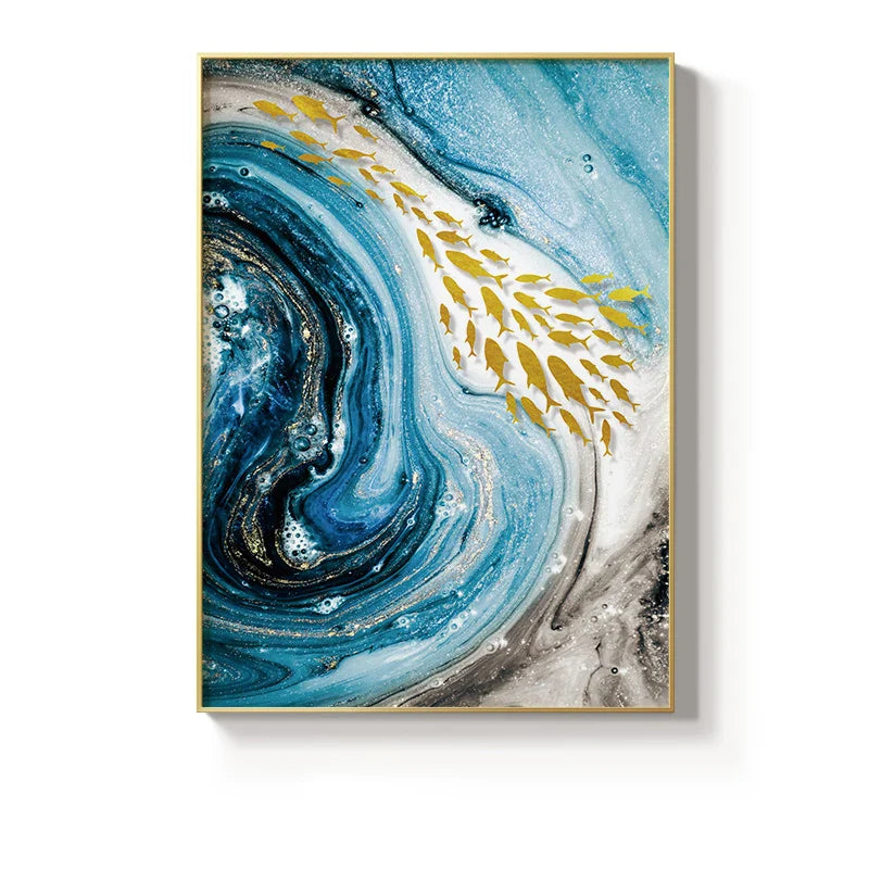 Blue Agate Water Canvas 2